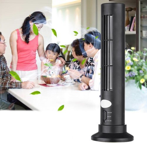 Portable Mini USB Leafless Tower Fan Ultra-quiet Desk Cooling Fan Purifier For Home Computer Office 12
