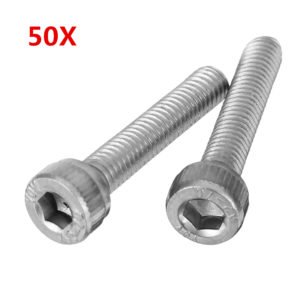 Suleve™ M3SH5 50Pcs M3 Stainless Steel Hex Socket Cap Head Screws Bolts 4-20mm Optional Length