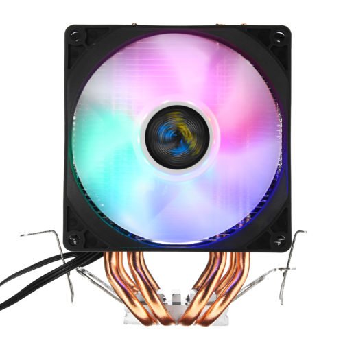 3 Pin Triple Fans Four Copper Heat Pipes Colorful LED Light CPU Cooling Fan Cooler Heatsink for Intel AMD 2