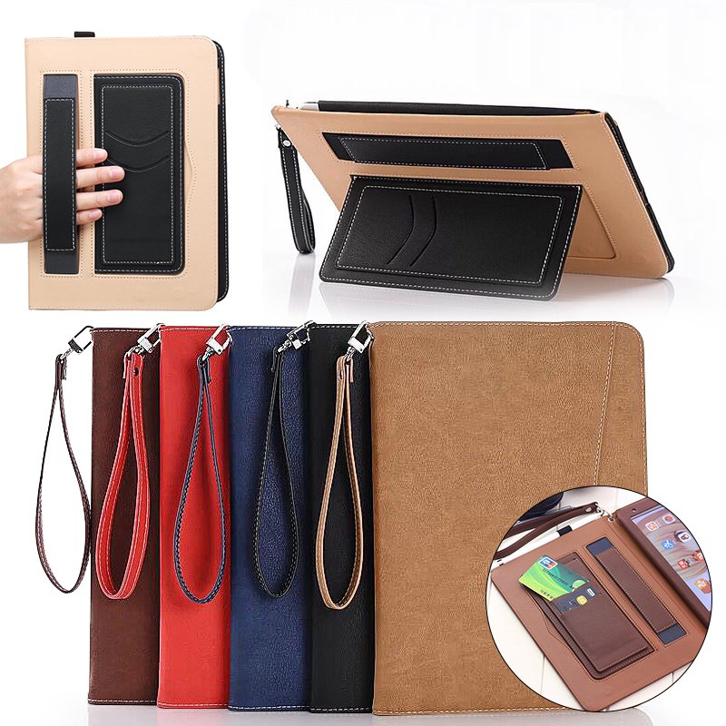 Auto Sleep/Wake Up Card Slots Strap Grip Stand Holder Tablet Case For iPad Pro 10.5 Inch/iPad 9.7 Inch 2018/iPad 9.7 Inch 2017/iPad Pro 9.7 Inch/iPad 2