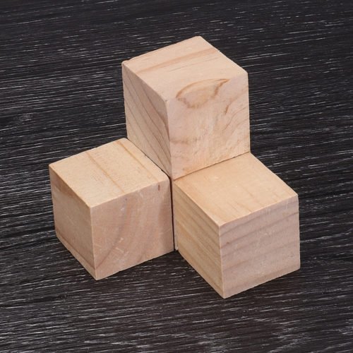 3cm 4cm Pine Wood Square Block Natural Soild Wooden Cube Crafts DIY Puzzle Making Woodworking 9