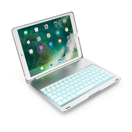 7 Colors Backlit Aluminum Alloy Wireless bluetooth Keyboard Case For iPad Air/iPad Air 2 7