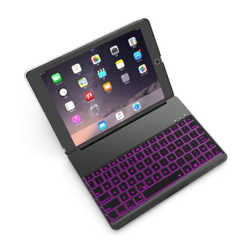 7 Colors Backlit Aluminum Alloy Wireless bluetooth Keyboard Case For iPad Air/iPad Air 2 6