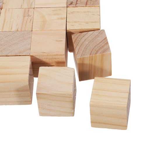 3cm 4cm Pine Wood Square Block Natural Soild Wooden Cube Crafts DIY Puzzle Making Woodworking 3