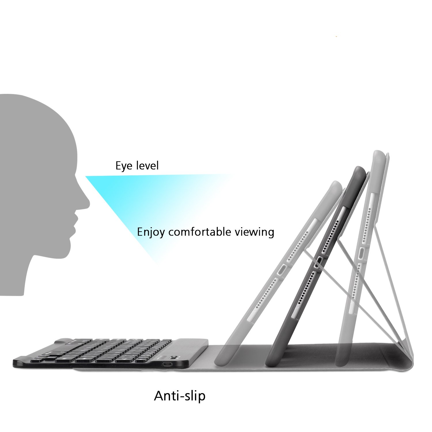 Auto Sleep Detachable bluetooth Wireless Keyboard Kickstand Tablet Case With Pencil Holder For iPad Pro 10.5 Inch 2017/iPad Air 10.5 Inch 2019 5 Auto Sleep Detachable bluetooth Wireless Keyboard Kickstand Tablet Case With Pencil Holder For iPad Pro 10.5 Inch 2017/iPad Air 10.5 Inch 2019 - Image 5