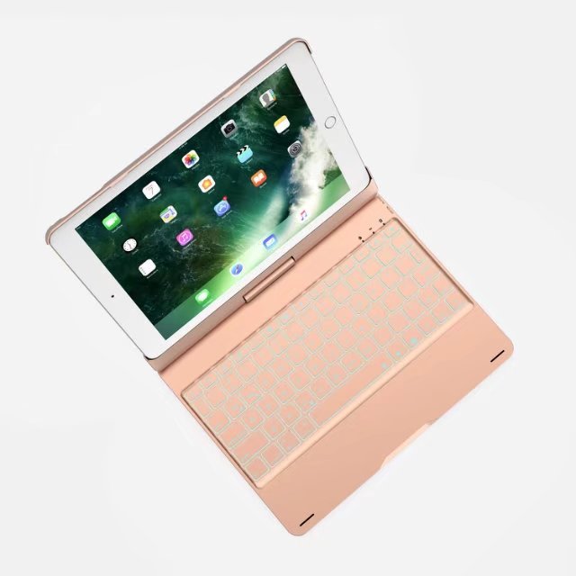 360º Rotating bluetooth 7 Colors Backlit Aluminum Keyboard For iPad 9.7 Inch 2018 / iPad 9.7 Inch 2017 / iPad Air / Air 2 / Pro 9.7 Inch 4 360º Rotating bluetooth 7 Colors Backlit Aluminum Keyboard For iPad 9.7 Inch 2018 / iPad 9.7 Inch 2017 / iPad Air / Air 2 / Pro 9.7 Inch - Image 4