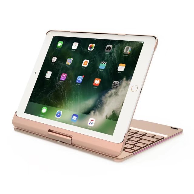 360º Rotating bluetooth 7 Colors Backlit Aluminum Keyboard For iPad 9.7 Inch 2018 / iPad 9.7 Inch 2017 / iPad Air / Air 2 / Pro 9.7 Inch 2 360º Rotating bluetooth 7 Colors Backlit Aluminum Keyboard For iPad 9.7 Inch 2018 / iPad 9.7 Inch 2017 / iPad Air / Air 2 / Pro 9.7 Inch - Image 2