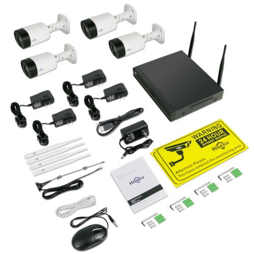 Hiseeu 8CH 1080P Wireless CCTV Security System 2MP IR Outdoor Audio Record IP Camera Waterproof Wifi NVR Kit Video Surveillance 10