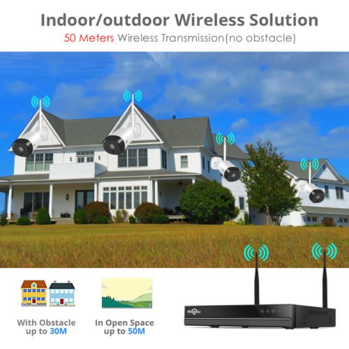 Hiseeu 8CH 1080P Wireless CCTV Security System 2MP IR Outdoor Audio Record IP Camera Waterproof Wifi NVR Kit Video Surveillance 3