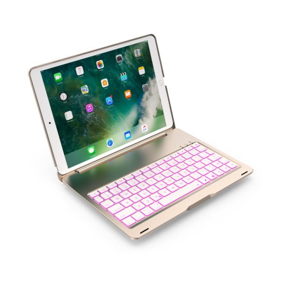 7 Colors Backlit Aluminum Alloy Wireless bluetooth Keyboard Case For iPad Air/iPad Air 2 3
