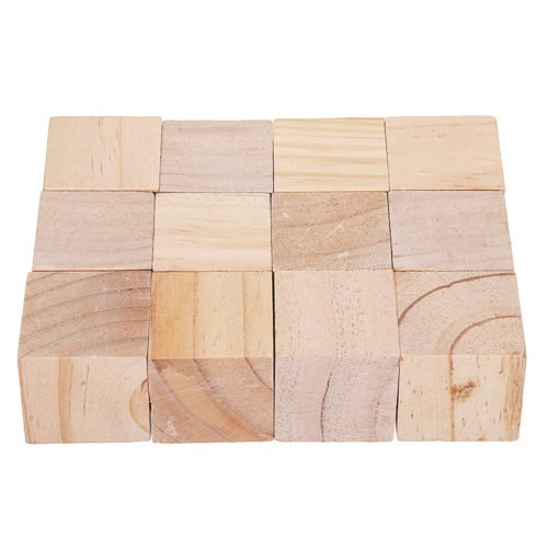 3cm 4cm Pine Wood Square Block Natural Soild Wooden Cube Crafts DIY Puzzle Making Woodworking 10