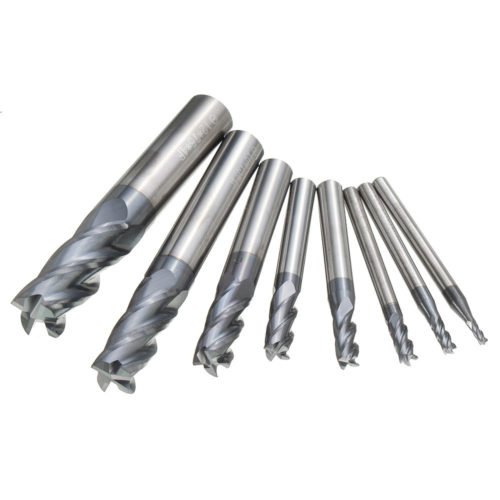 8pcs 2-12mm 4 Flutes Carbide End Mill Set Tungsten Steel Milling Cutter Tool 4