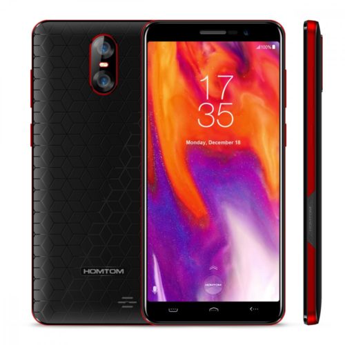 HOMTOM S12 MT6580 Quad Core Android 6.0 5.0-Inch 18:9 Screen 1GB RAM 8GB ROM Smartphone - Black Red 1