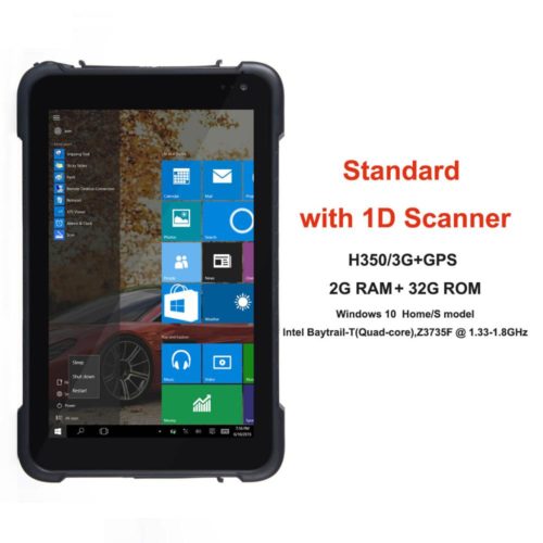 8" Rugged Windows 10 Android Tablet with 1D 2D Bar code Scanner Reader 8
