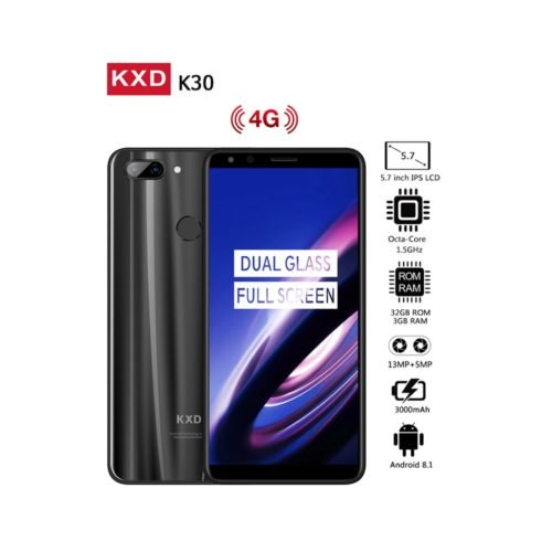 KXD K30 5.7 Inch 18:9 Full HD Screen Andriod 8.0 MTK6750 Octa Core 3GB RAM 32GB ROM Fingerprint 4G Mobile Phone - Black 1