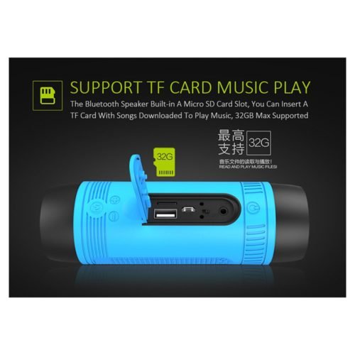 ZEALOT S1 Cycling Stereo Wireless Bluetooth Speaker Subwoofer LED Flashlight FM Radio 4000mAh Battery TF Card Play - Green 11