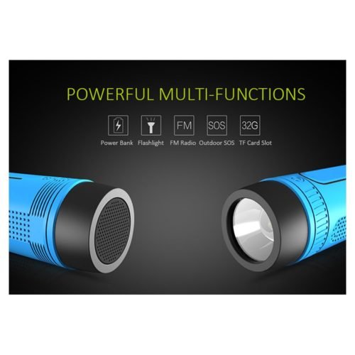 ZEALOT S1 Cycling Stereo Wireless Bluetooth Speaker Subwoofer LED Flashlight FM Radio 4000mAh Battery TF Card Play - Brown 6
