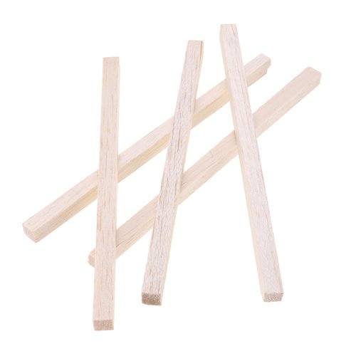 5Pcs/Set 10x10x200mm Square Balsa Wood Bar Wooden Sticks Strips Natural Dowel Unfinished Rods for DIY Crafts Airplane Model 4