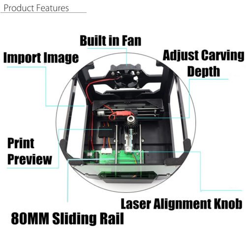 3000mW USB Laser Engraver Desktop DIY Logo Mark Printer Carver Laser Engraving Machine 11