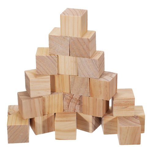 3cm 4cm Pine Wood Square Block Natural Soild Wooden Cube Crafts DIY Puzzle Making Woodworking 6