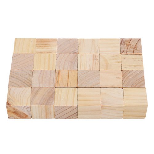3cm 4cm Pine Wood Square Block Natural Soild Wooden Cube Crafts DIY Puzzle Making Woodworking 11