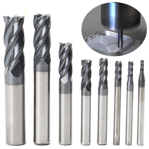 8pcs 2-12mm 4 Flutes Carbide End Mill Set Tungsten Steel Milling Cutter Tool 2