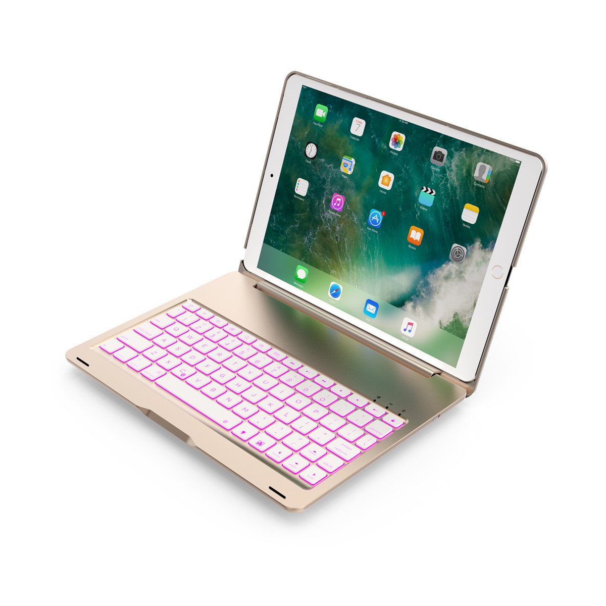 7 Colors Backlit Aluminum Alloy Wireless bluetooth Keyboard Case For iPad Air/iPad Air 2 4 7 Colors Backlit Aluminum Alloy Wireless bluetooth Keyboard Case For iPad Air/iPad Air 2 - Image 4