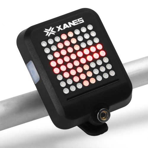 XANES STL-01 64 LED 80LM Intelligent Automatic Induction Steel Ring Brake Safety Bicycle Taillight with Infrared Laser Warning Waterproof Night Light USB Charging 3