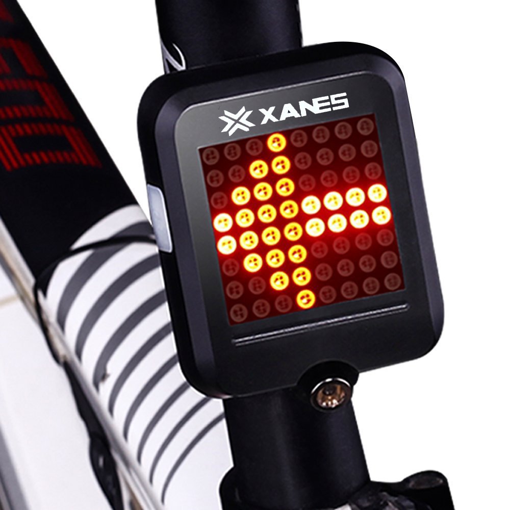 XANES STL-01 64 LED 80LM Intelligent Automatic Induction Steel Ring Brake Safety Bicycle Taillight with Infrared Laser Warning Waterproof Night Light 2
