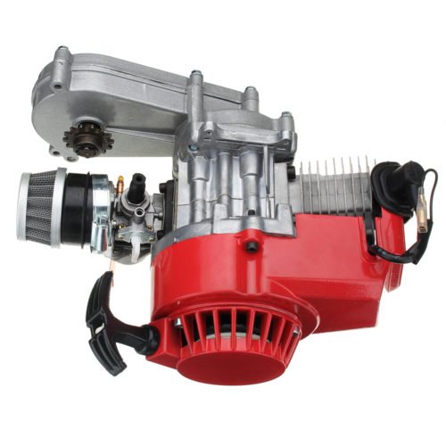 49cc Engine 2-Stroke Pull Start with Transmission For Mini Moto Dirt Bike Red 2
