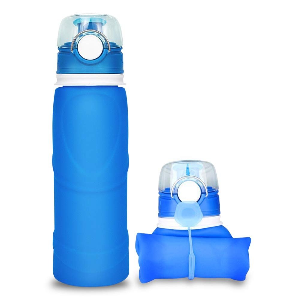 BIKIGHT 750ML Folding Bottle Sports Camping Traveling Portable Frosted Water Bottle 1 BIKIGHT 750ML Folding Bottle Sports Camping Traveling Portable Frosted Water Bottle