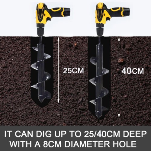 9x25/40cm Garden Drill Bit Earth Drill Hole Post Planting Auger Drill For Electric Drill 7