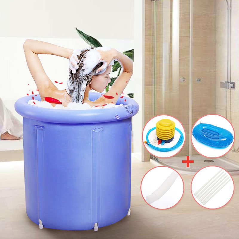 Inflatable Bathtub Portable PVC Plastic Tub Folding Water Place Room Spa Massage Bath 1