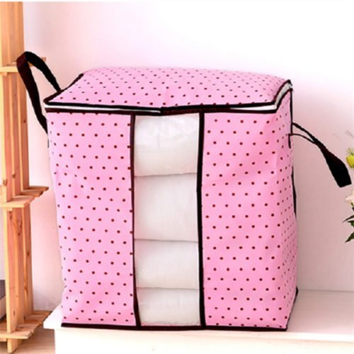 IPRee® 46x51x28cm Bamboo Charcoal Non Woven Quilts Bag Portable Big Size Storage Box with Window 6