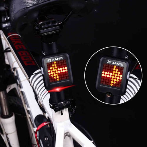 XANES STL-01 64 LED 80LM Intelligent Automatic Induction Steel Ring Brake Safety Bicycle Taillight with Infrared Laser Warning Waterproof Night Light 2