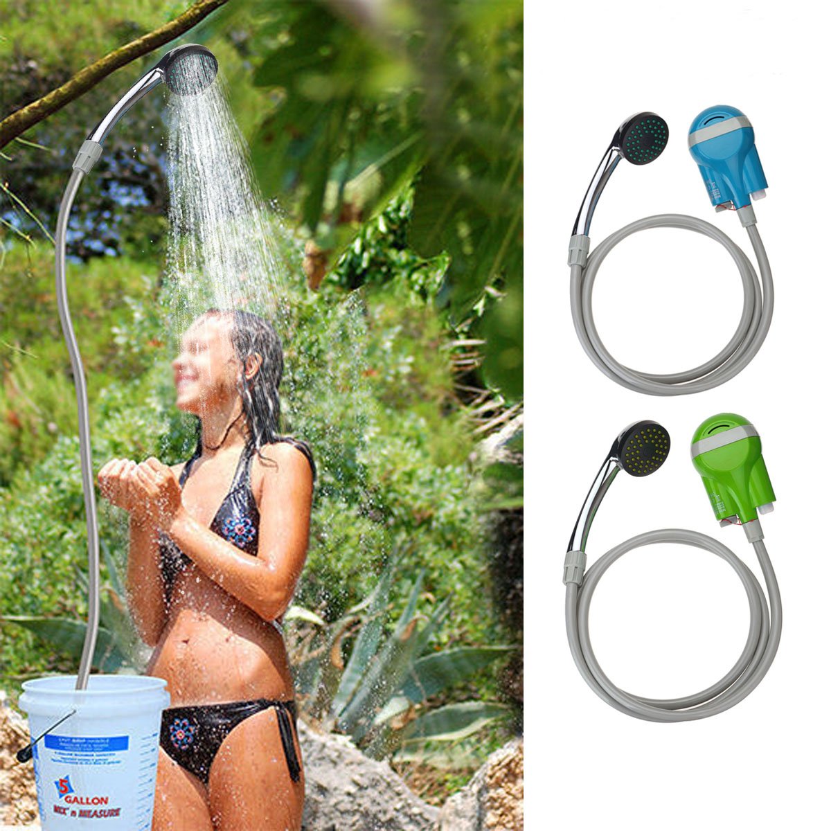 IPRee® Portable USB Shower Water Pump Rechargeable Nozzle Handheld Camp Travel Outdoor Kit 2