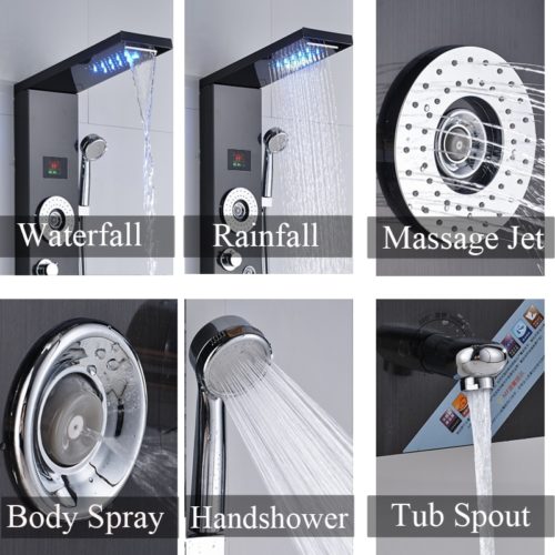Brushed Bathroom Shower | Faucet LED Shower | Hand Shower Temperature 1