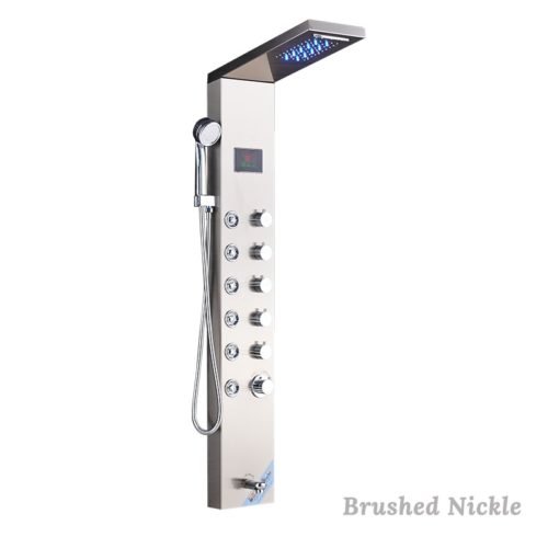 Brushed Bathroom Shower | Faucet LED Shower | Hand Shower Temperature 12