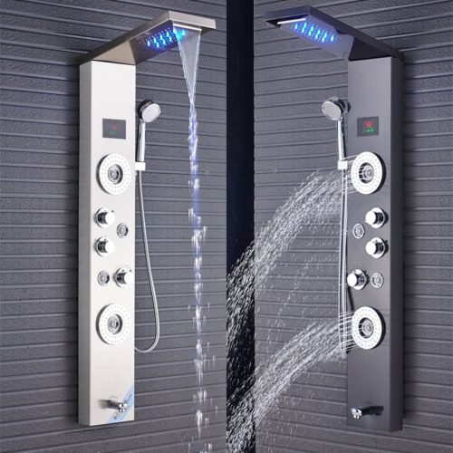 Brushed Bathroom Shower | Faucet LED Shower | Hand Shower Temperature 5