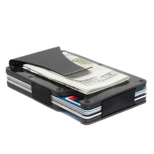Slim Carbon Fiber Credit Card Holder RFID Blocking Metal Wallet Money Clip Case 2
