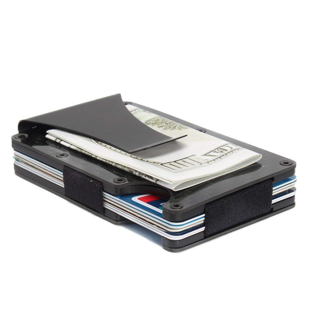 Slim Carbon Fiber Credit Card Holder RFID Blocking Metal Wallet Money Clip Case 2 Slim Carbon Fiber Credit Card Holder RFID Blocking Metal Wallet Money Clip Case - Image 2