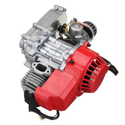 49cc Engine 2-Stroke Pull Start with Transmission For Mini Moto Dirt Bike Red 4