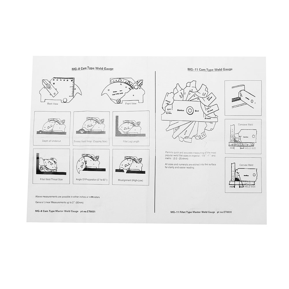 Stainless Steel Welding Gauge | Bridge Cam Gauge | Welder Inspection Gauge 12 Stainless Steel Welding Gauge | Bridge Cam Gauge | Welder Inspection Gauge - Image 12
