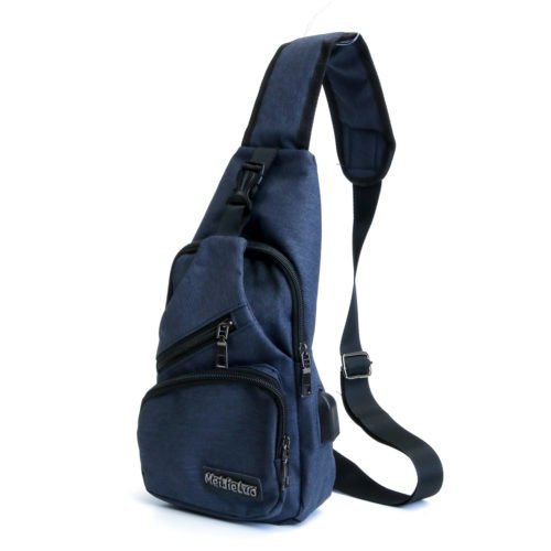 Men USB Charging Shoulder Chest Bag Sling Backpack Waterproof Sports Travel Pouch 13