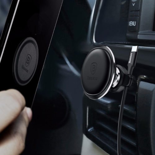Baseus Cable Clip Magnetic Rotation Car Air Vent Phone Holder Stand for Samsung S8 iPhone X Xiaomi 3