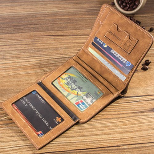 IPRee® Men's Vintage RFID Blocking Trifold Wallet PU Leather ID Credit Card Holder 9