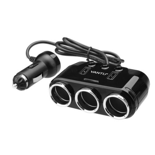 Dual USB Port 3 Way Auto Charger Car Ci garette Lighter Full Function Socket Splitter Adapter 3