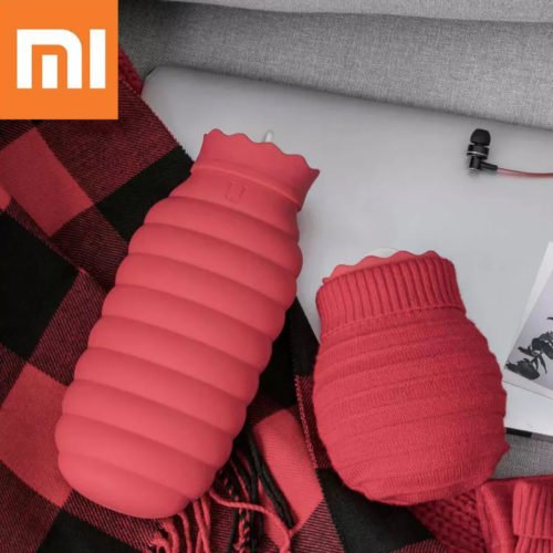 Xiaomi 313/620ml Hot Water Bag Microwave Heating Silicone Bottle Winter Heater With Knitted Cover 11