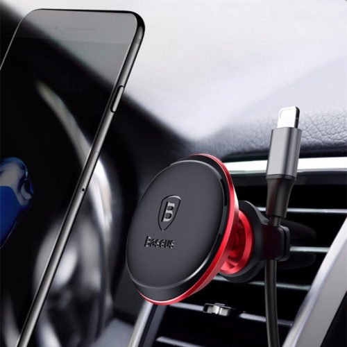 Baseus Cable Clip Magnetic Rotation Car Air Vent Phone Holder Stand for Samsung S8 iPhone X Xiaomi 2