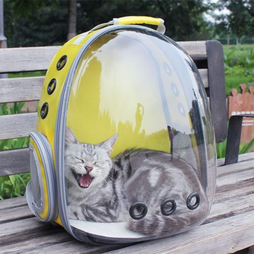 Dog Cat Transparent Space Capsule Breathable Shoulder Bag Pet Outside Travel Portable Carry Backpack 8